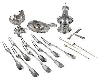 17 Continental Silver Table Items