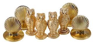 Tiffany Shell and Napier Owl Place Card Holders