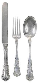 International Pansy Sterling Flatware, 34 Pieces