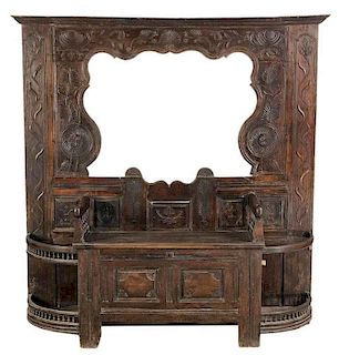 Provincial Carved Oak Hall Stand