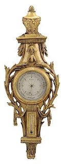 Louis XVI Carved and Gilt Wood Barometer