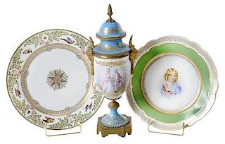 Three Sevres Style Table Objects