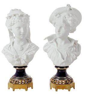 Pair of Parian Sevres Busts