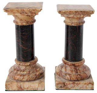 Pair Marble Miniature Pedestals