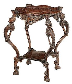 Venetian Carved Walnut "Fantasy" Table