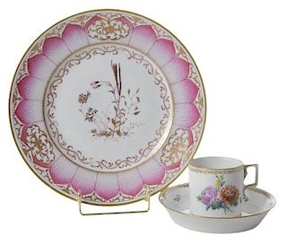 KPM Damaskus Service Plate with Cup and Saucer