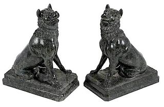 Two Serpentine Marble Dogs of Alcibiades