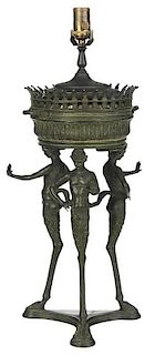 Grand Tour Bronze Lamp with Satyr
