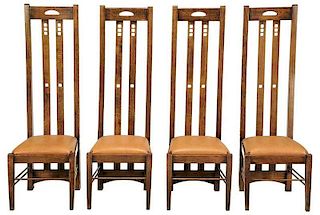 Set of Four Scottish Arts and Crafts Chairs