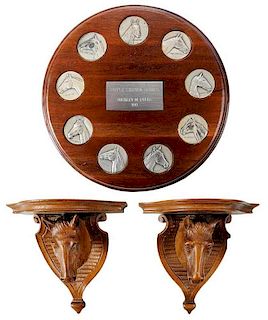 Triple Crown Medals, Pair Horse Wall Brackets