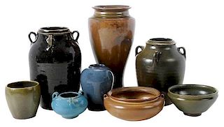 Eight Pieces Southern Pottery, Seagrove and Bybee