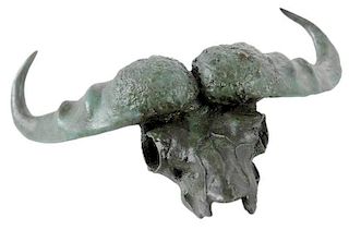 Bronze Water Buffalo Skull
