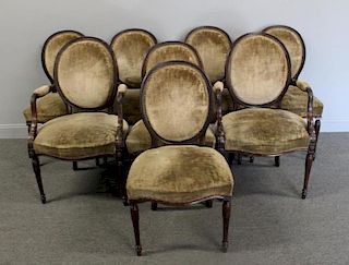 Set Of 8 Antique Custom Quality Louis XV1 Style