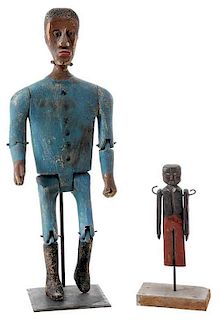 Two Carved and Painted Black Figures