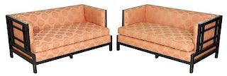 Pair James Mont Attributed Modern Love Seats