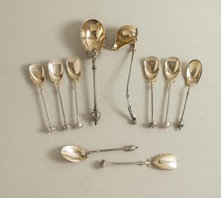 George Sharp Silver Ice Cream & Serving Spoons