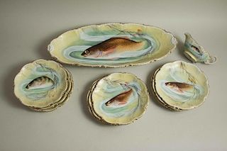 Limoges Coronet Porcelain Fish Service