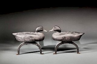 Life-Size Duck Andiron Pair