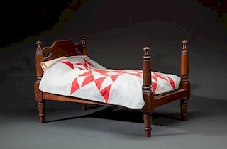 Miniature Bed with Bedding