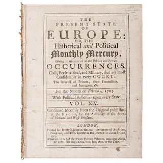 The Present State of Europe: or, the Historical and Political Monthly Mercury Newsbook Containing Report of the Siege of St. 