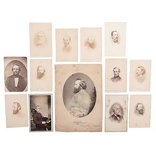 Confederate CDV Collection Compiled by CSA Mapmaker Albert Campbell, Incl. Davis, Lee, Jackson, McCulloch, & More