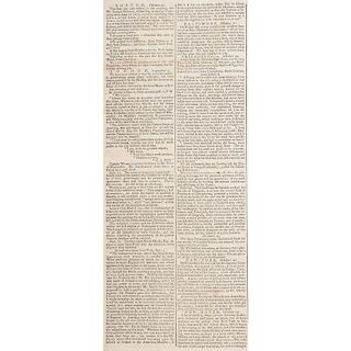 Signing of the Treaty of Paris Reported in Connecticut Courant, November 1783