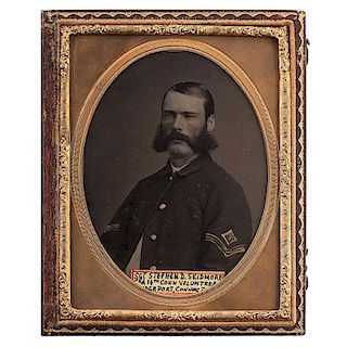 Sergeant Stephen D. Skidmore, 3rd & 14th Connecticut Volunteers, WIA Antietam & POW, Quarter Plate Tintype Plus