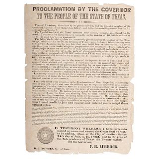 Very Rare Proclamation ... to the People of...Texas, July 1863, After the Fall of Vicksburg
