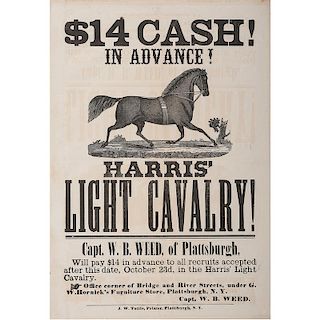 Harris' Light Cavalry, New York, Outstanding Illustrated Recruitment Broadside