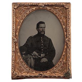Civil War Ambrotypes of New Hampshire Officers, Incl. Charles Jeffers, 9th NH Volunteers
