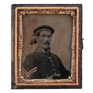 Civil War Ninth Plate Tintype of Armed Zouave, Plus