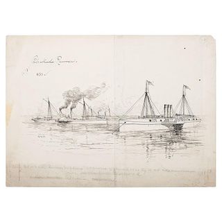 Blockade Runners, Composite Sketch by Alfred R. Waud