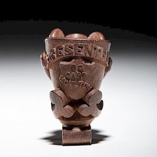 Civil War Folk Art Carved Pipe Presented to Captain Orson Moulton, 25th Massachusetts Infantry, WIA and POW Cold Harbor