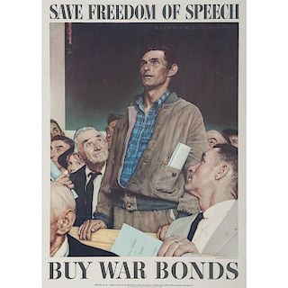 Norman Rockwell World War II Posters, Freedom of Speech and Freedom From Fear, Plus TLS