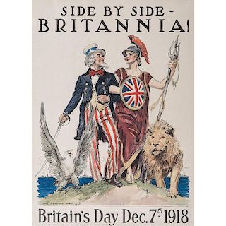 Side by Side Britannia, World War I Poster by James Montgomery Flagg