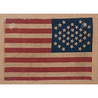 Rare 37-Star Parade Flag with Unusual Star Pattern