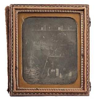 Sixth Plate Daguerreotype of a Chemical Laboratory