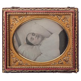 Sixth Plate Postmortem Daguerreotype of a Beautiful Young Woman