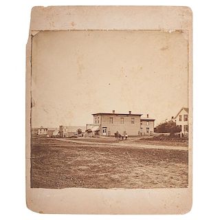 Rare Large Format Photograph of Hotel at Fillmore, Missouri