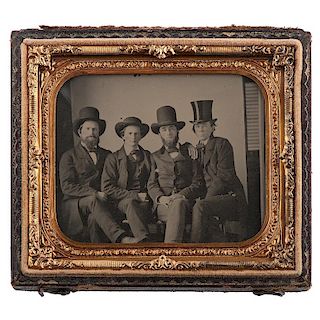 Sixth Plate Ambrotype of Civil War Veteran and Pennsylvania Governor James A. Beaver with Associates