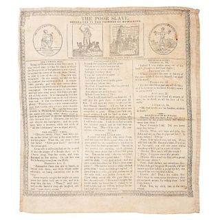 Rare Anti-Slavery Illustrated Handkerchief, 1834