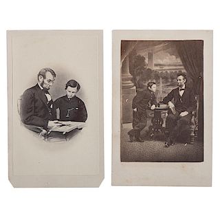 Rare CDV of Abraham Lincoln Posed With his Son Tad by Gardner, Plus