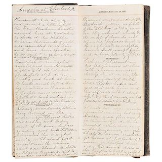 Homeopathic Medical Student's Diary for 1861 Recording Lincoln Visit to Cleveland, Ohio