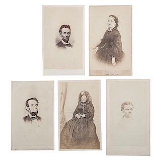 Lincoln Family CDVs: Abraham, Mary Todd, and Robert Todd Lincoln