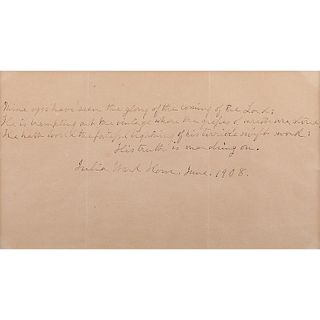 Julia Ward Howe Autograph Quotation Signed