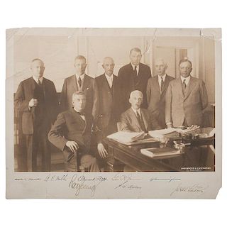 Federal Reserve Board, Photograph Signed by Each Member Just Before the Stock Market Crash, Ca 1928