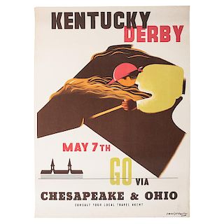 Kentucky Derby, Chesapeake and Ohio Railroad Poster by E. McKnight Kauffer