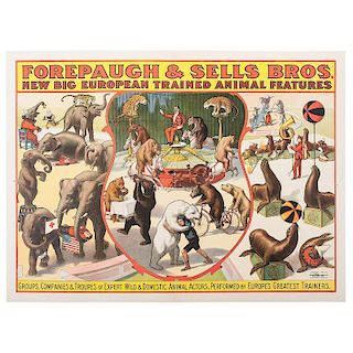 Forepaugh & Sells Bros. Poster, New Big European Trained Animals