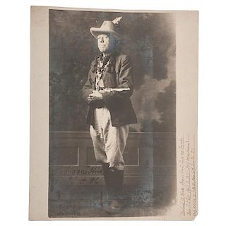 Silver Gelatin Print of Indian Identified as George Custer's Scout, Curley