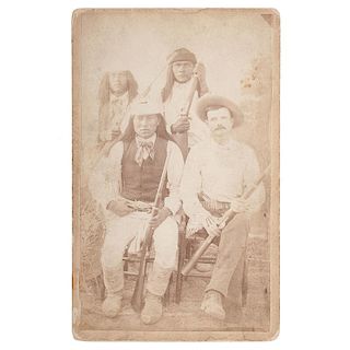 Boudoir Card of Yuma Indians with White Indian Agent